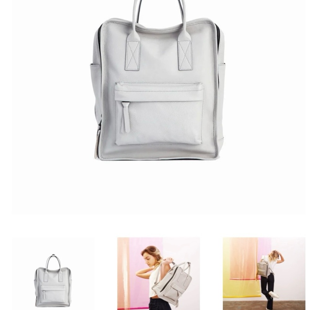 Aramlee lt grey Leather Backpack